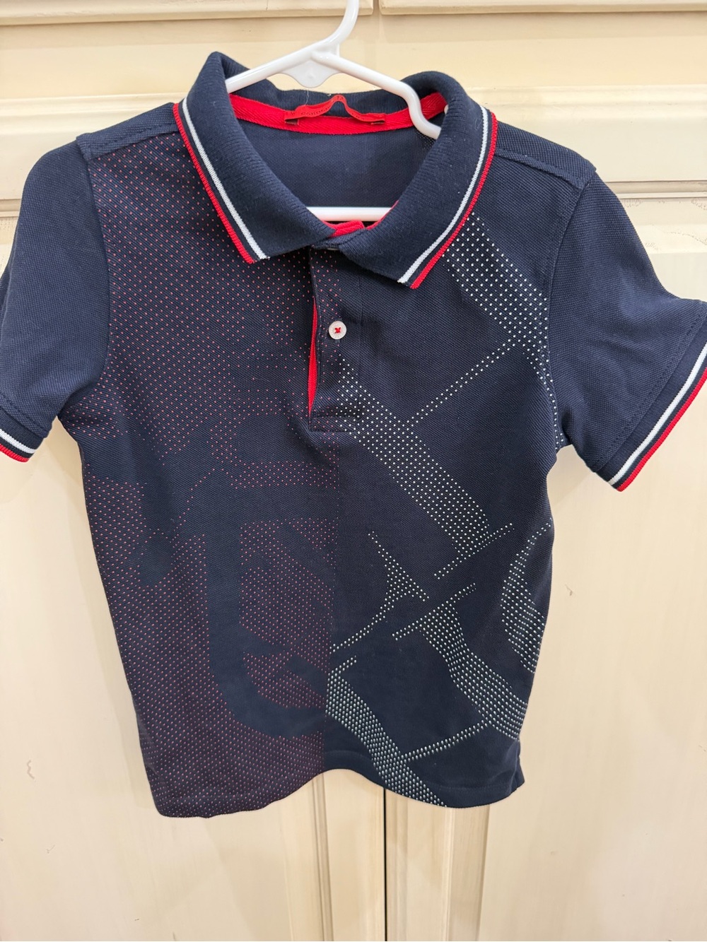 Carolina Herrera Navy Polo with Red and White Trim